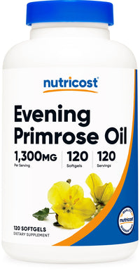 Thumbnail for Nutricost Evening Primrose Oil 1,300mg, 120 Softgels - Cold Pressed, Non-GMO, Gluten Free, 120 Servings