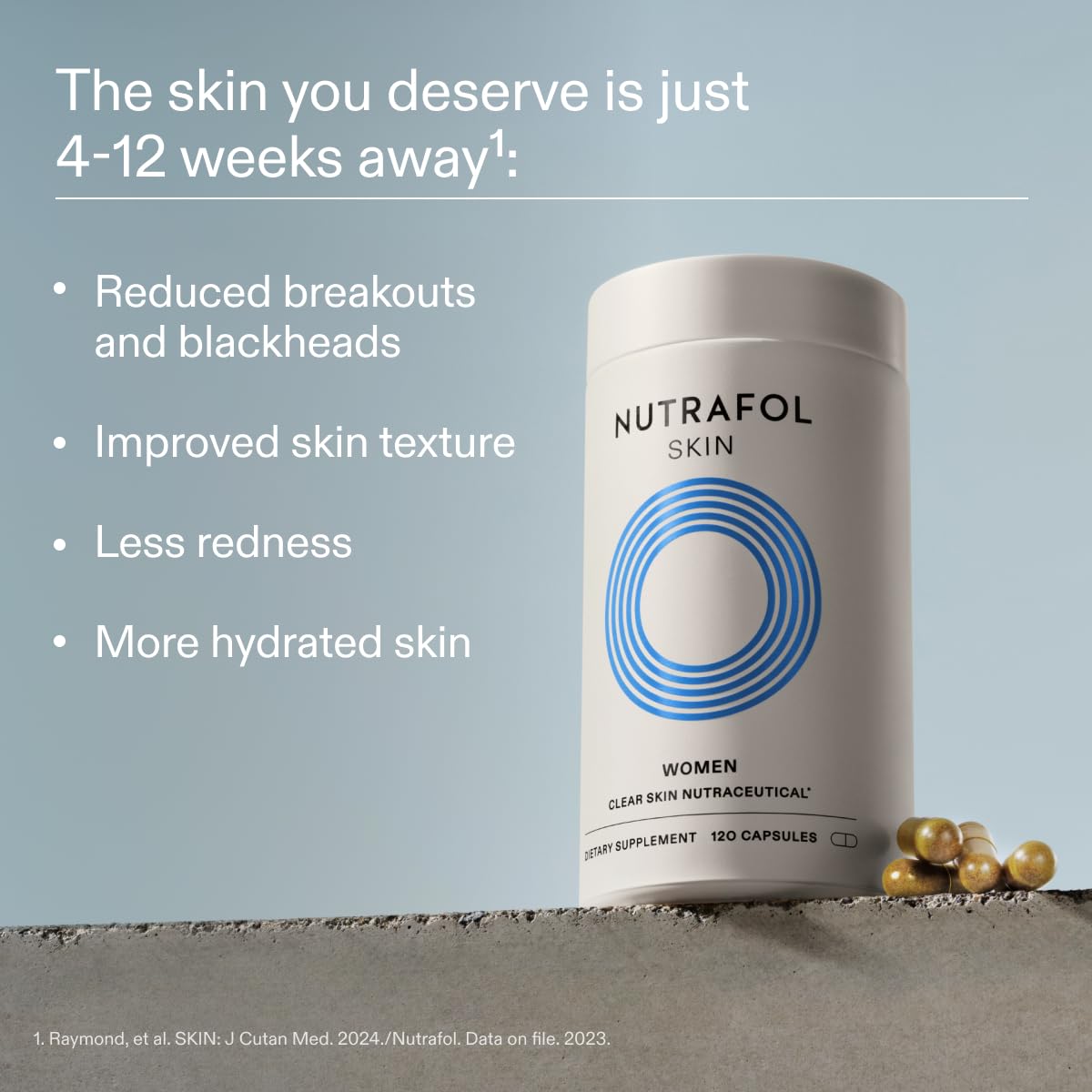 Nutrafol Clear Skin Acne Supplement for Women, Clinically Tested for Clearer, Smoother Skin, Physician-Formulated, Vegan - 3-Month Supply, Pack of 3