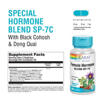 Thumbnail for SOLARAY Female Hormone Blend SP-7C | W/Black Cohosh, Dong Quai, Passion Flower, Wild Yam & More | 100 VegCaps, 50 Serv.