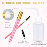 Thumbnail for EMEDA Lash Shampoo Kit - 3.38 fl.oz / 100ml Gentle Foam Lash Cleanser, Oil-Free Cleaning for Wash Extension/Natural Eyelash Bath with Rinse Bottle Lash Brush