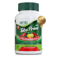 Thumbnail for DEVA Tuba Prime Vegan Multivitamin Iron-Free - High-Potency Vitamin & Mineral Dietary Supplement - Antioxidants, Fruit & Vegetable Blend, Super Mushrooms, Probiotics, Prebiotics, Seeds, Herbs 90 Tabs