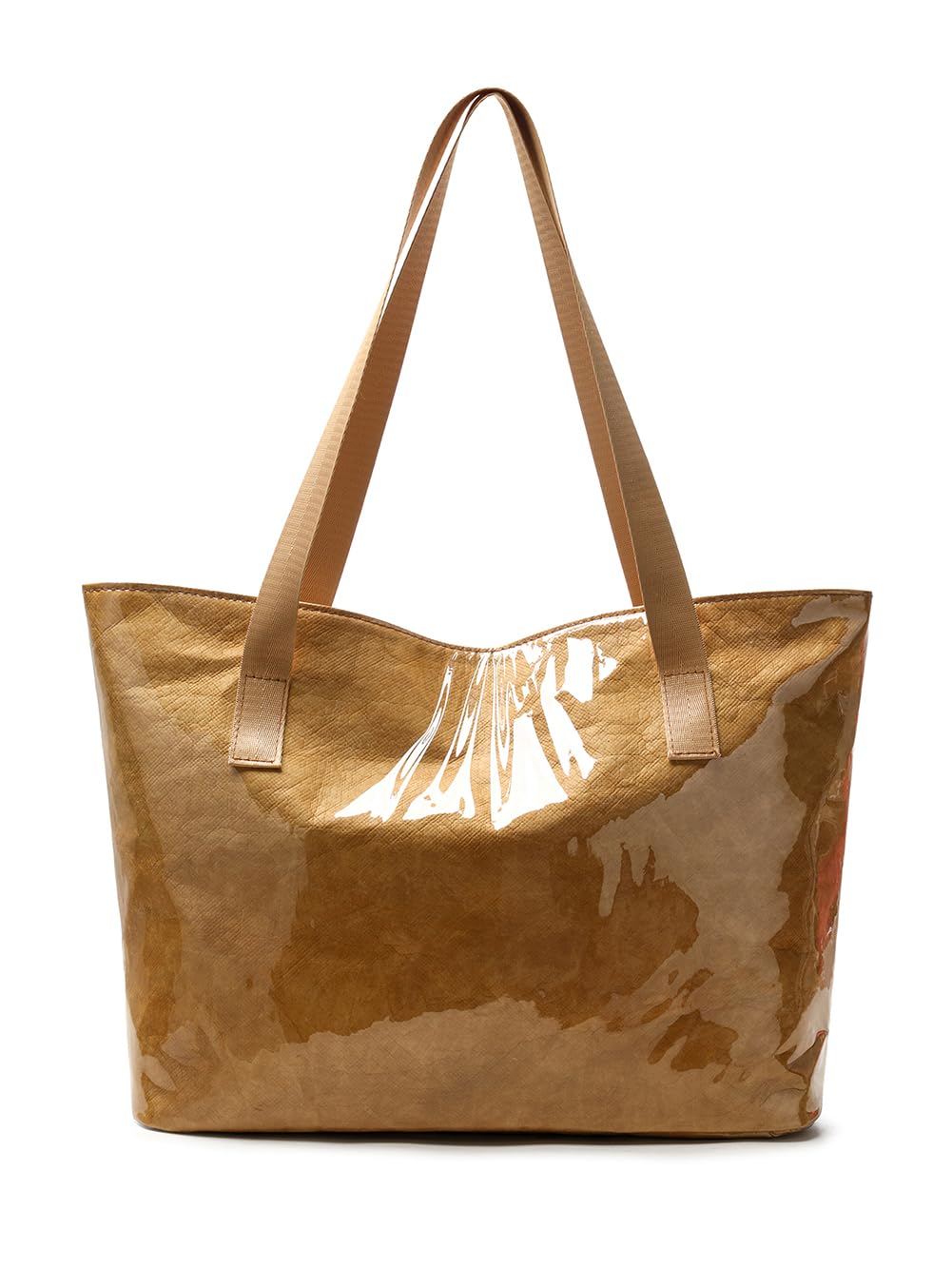 Covelin Women's Stylish Large Capacity Handbag Minimalist Shopper with TOTE BAG Lettering, Durable Leather for Everyday Use Brown