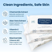 Thumbnail for Clean Skin Club XL Premium Face Wipes, Extra Moist Makeup Removing Towelettes, Facial Cleansing Cloth, Fragrance Free, No Alcohol or Chemicals, (30 Ct, 1 Pack)