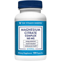 Thumbnail for The Vitamin Shoppe Magnesium Citrate 160MG - Muscle Relaxation, Bone Health & Energy Production, Highly Absorbable (100 Capsules)