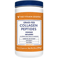 Thumbnail for The Vitamin Shoppe Collagen Peptides Powder - Unflavored, Promotes Healthy Hair, Skin, Joint & Nails - from Grass Fed Bovine, Gluten Free Natural Peptide (14 Ounces Powder)