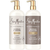 Thumbnail for SheaMoisture Shampoo & Conditioner, Moisture & Smooth for Wavy, Curly Hair Strengthening & Frizz Control, 34 Oz Ea