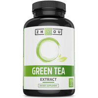Thumbnail for Zhou Green Tea Extract Capsules with EGCG, Natural Energy, Mental Focus, Immune Health, Antioxidant and Heart Support, Non-GMO, Vegan, Gluten Free, 120 Capsules