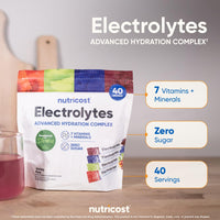 Thumbnail for Nutricost Electrolytes Complex, Variety Pack Flavored, 40 Stickpacks - Advanced Hydration Complex