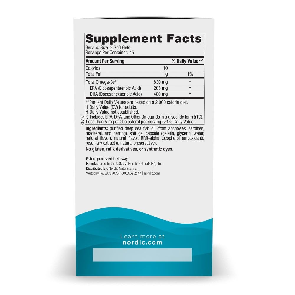 Nordic Naturals DHA, Strawberry - 90 Soft Gels - 830 mg Omega-3 - High-Intensity DHA Formula for Brain & Nervous System Support - Non-GMO - 45 Servings
