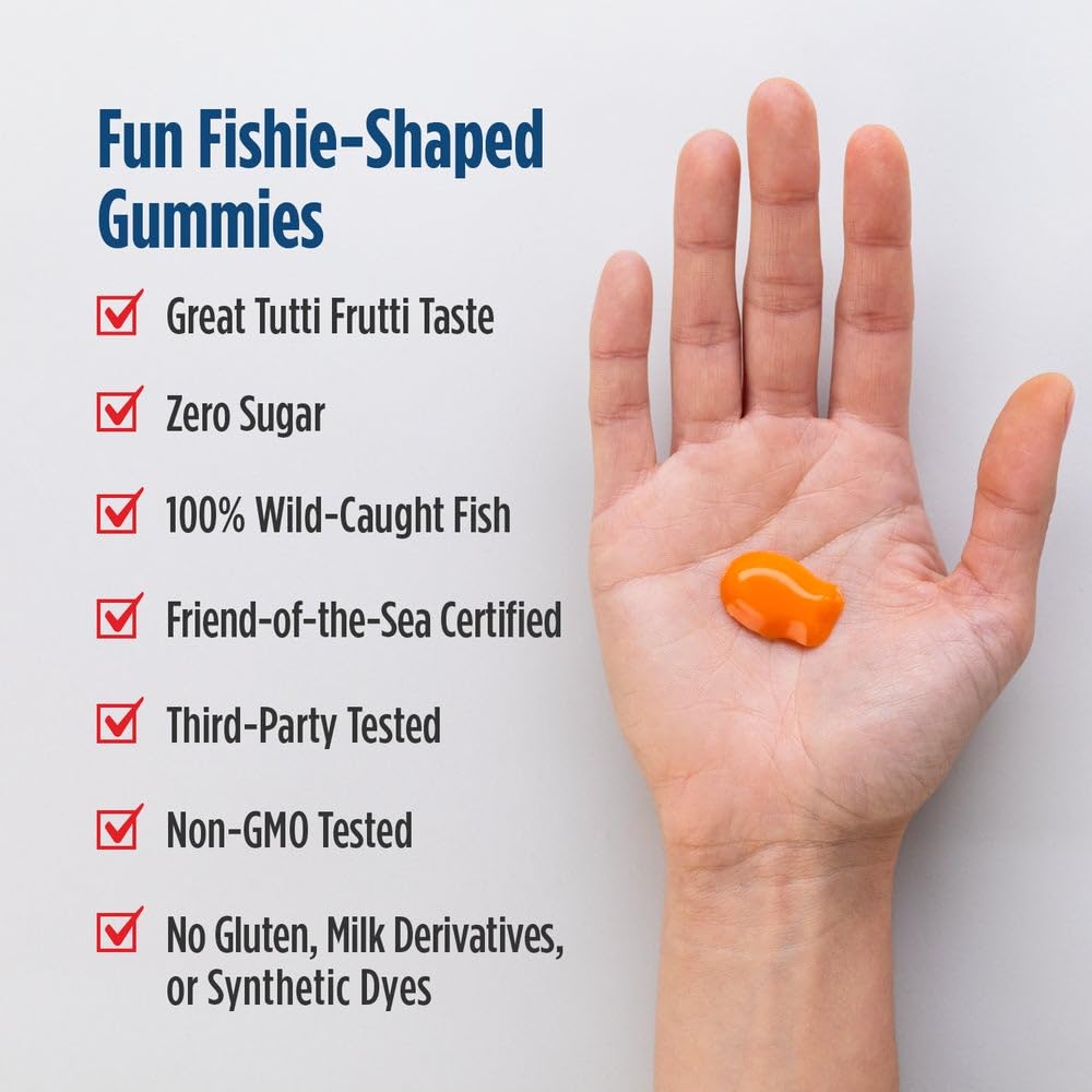 Nordic Naturals Nordic Omega-3 Fishies, Tutti Frutti - 36 Fishies - 300 mg Total Omega-3s with EPA & DHA - Healthy Brain, Mood, Vision & Immune System - Non-GMO - 36 Servings