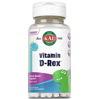 Thumbnail for KAL Vitamin D-Rex Chewable, Childrens Vitamins 400 IU D-3, Bubble Gum Flavor, Strong Bone & Immune Support, Lactose/Peanut/Soy Free, 60-Day Guarantee, 90 Servings, 90 Dinosaur Shape Chewables