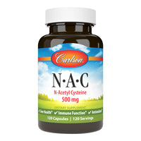Thumbnail for Carlson - NAC, N-Acetyl Cysteine, 500mg, Liver Health, Immune Function, Antioxidant, 120 Vegetarian Capsules