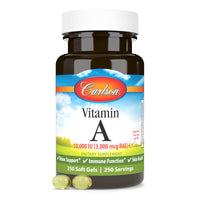 Thumbnail for Carlson - Vitamin A, 10000 IU (3000 mcg RAE), Vision Health, 250 Softgels