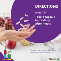 Thumbnail for NuBest Tall 10+ Premium Bone Strength Formula, Enhanced Immunity and Overall Health for Age 10+ with Calcium, Vitamin D3, Vitamin K2, and Multivitamins | 60 Capsules | 1 Month Supply