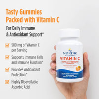 Thumbnail for Nordic Naturals Vitamin C Extra Strength Gummies - Tangerine Flavor - 60 Gummies - 500 mg Vegan Vitamin C Supplement - Low-Sugar Immune - Support - 30 Servings