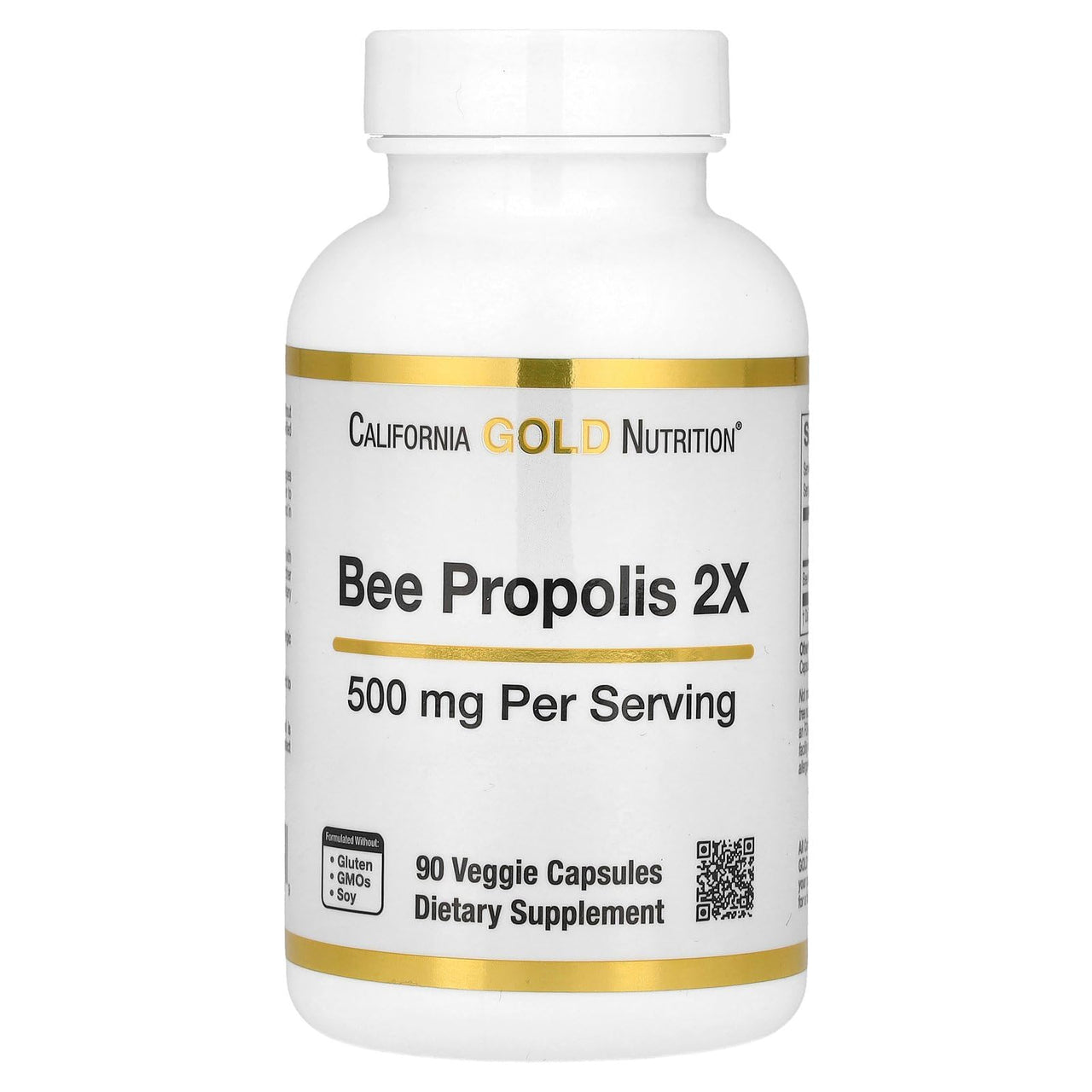 California Gold Nutrition Bee Propolis 2X Potency, Concentrated Extract 500 mg, Equivalent to 1000 mg of Natural Propolis, Support Immune Health & Vitality, 90 Veggie Capsules