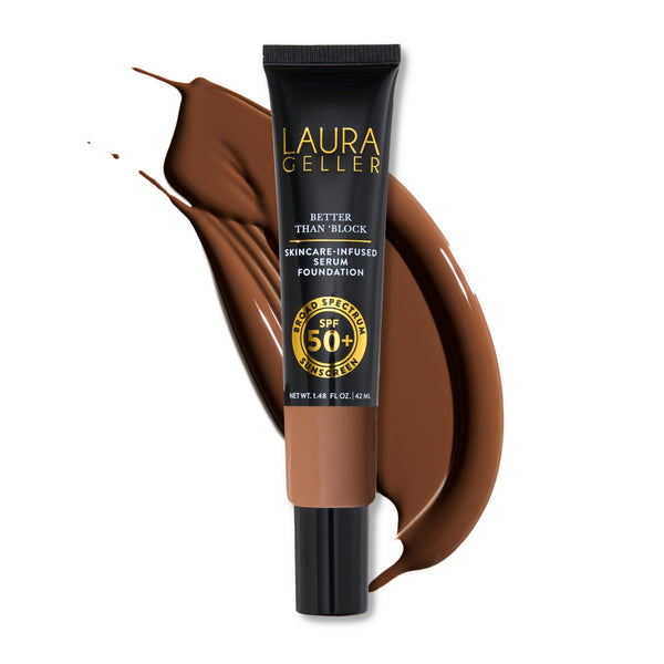 LAURA GELLER NEW YORK Better Than â€˜Block Skincare-Infused Serum Foundation with Broad Spectrum SPF 50+, Deep