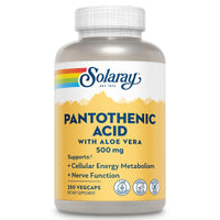 Thumbnail for SOLARAY Pantothenic Acid 500mg - Pantothenic Acid Supplement (Vitamin B5) - Essential B Complex Vitamin - Nervous System and Cellular Energy Support - Vegan, Gluten Free, 60-Day Guaratee, 250 Servings