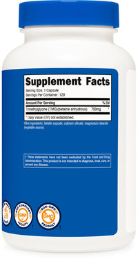 Thumbnail for Nutricost TMG (Trimethylglycine) 750mg, 120 Capsules