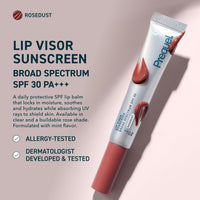Thumbnail for Prequel Skin Lip Visor, Tinted Lip Balm with SPF 30 PA+++. Rosedust, Mint Flavor, Rosy Nude Shade with Non-Sticky Finish – Moisturizing Semi Gloss Balm Sunscreen for Daily Use - 2 Pack
