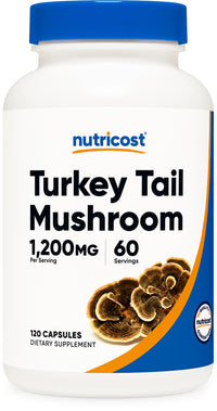 Thumbnail for Nutricost Turkey Tail Mushroom Capsules 1200mg, 60 Servings (120 Capsules) - Gluten Free, Non-GMO, and Vegetarian Friendly