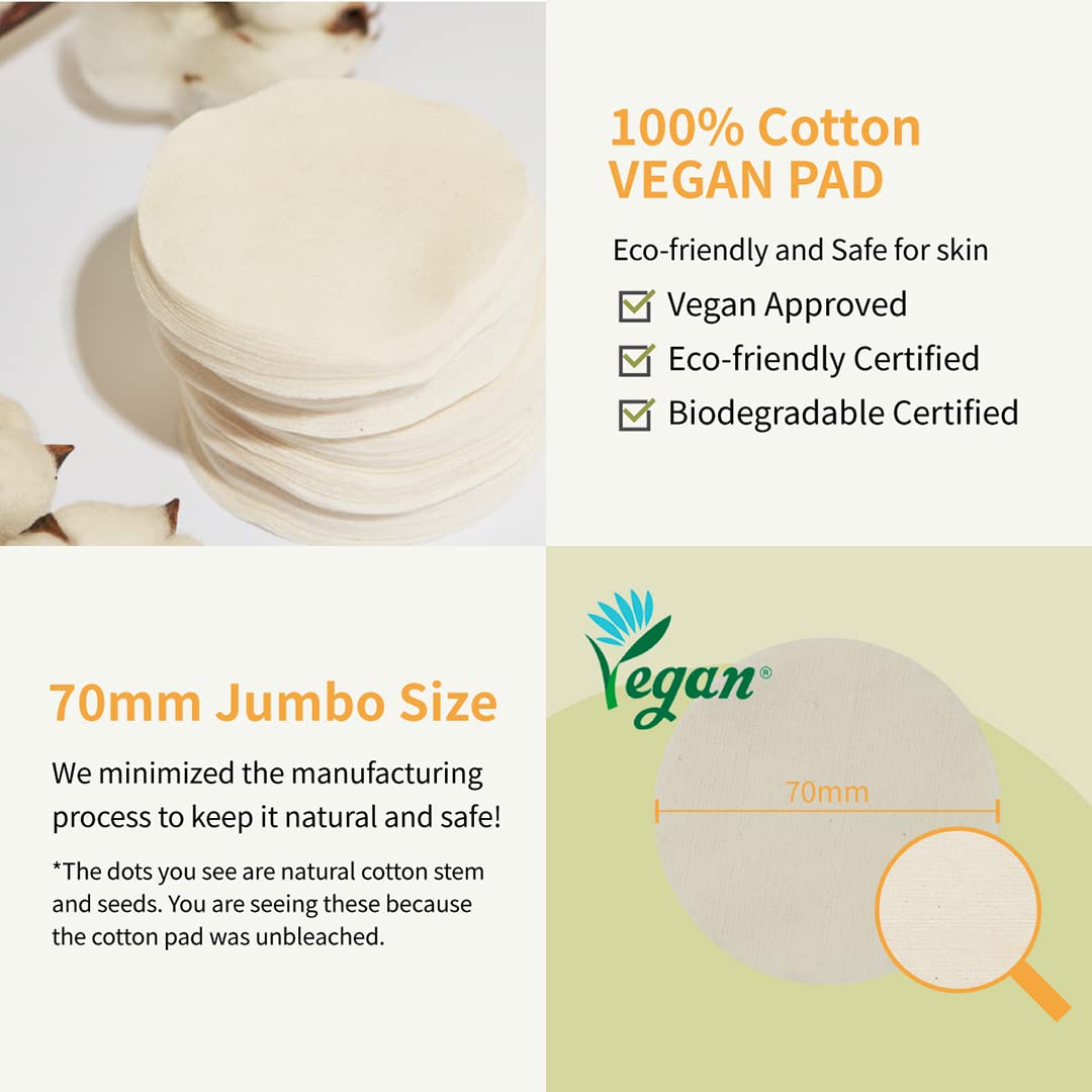 numbuzin No.3 Toner Pads | Radiance Glowing Jumbo Essence Pad | Clear Glass Skin, Texture Care | Biodegradable Vegan Pads, Fermented Ingredients, Niacinamide | 70 pads/5.07 fl. oz.