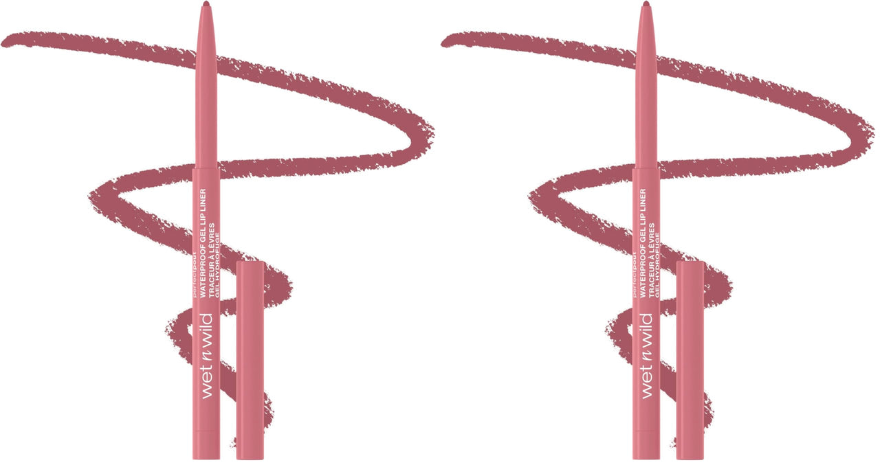 wet n wild Perfect Pout Matte Retractable Gel Lip Liner Pencil, Rich Creamy Long Lasting Color, Well-Defined and Flawless Application, Vegan & Cruelty-Free - Purple Lay Down the Mauves (Pack of 2)