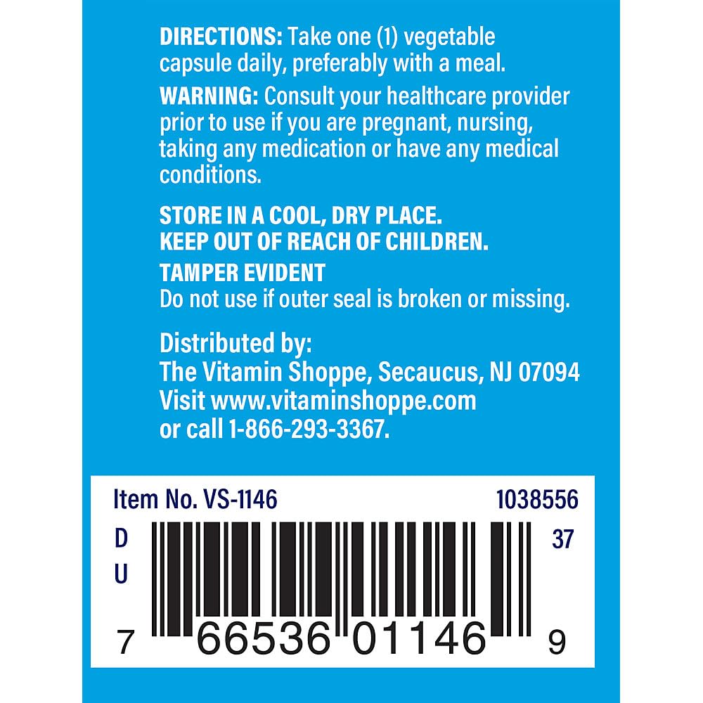 The Vitamin Shoppe Riboflavin Vitamin B2 100mg - Energy Production & Metabolism | Nervous System Support | 100 Capsules | Essential B
