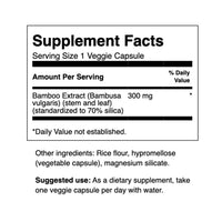 Thumbnail for Swanson Bamboo Extract for Hair and Nails Silica Supplement Supports Collagen 300 mg 60 Veggie Capsules