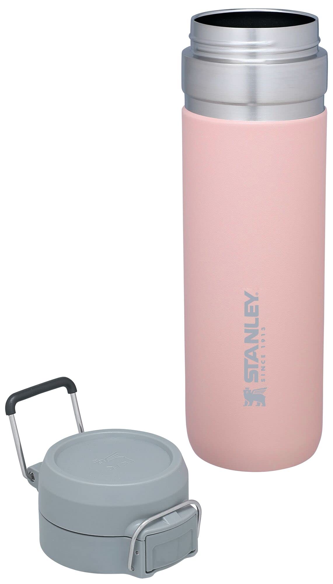 Stanley Quick Flip GO Water Bottle 24 oz | Push Button Lid | Leakproof and Packable for Travel and Sports | Insulated Stainless Steel | BPA-Free | Blush