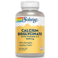 Thumbnail for SOLARAY Calcium Bisglycinate Supplement 1000 mg for Women & Men - Calcium with Vitamin D3, Bone Strength & Teeth Health Support, Chelated Capsules, Easy to Digest - 120 Veg Cap Count