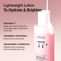 Thumbnail for ANUA Peach Niacin Conditioning Lotion, Face Moisturizer with Vitamin B12, Ceramide, Panthenol, Hyaluronic Acid, Lightweight, Korean Skin Care for Glass Skin (150ml, 5.07 fl.oz.)