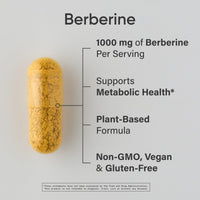 Thumbnail for Sports Research Berberine - Herbal Ayurvedic Metabolic Health Support - 1000mg - 120 Capsules - Vegan Certified, Gluten-Free, Non-GMO
