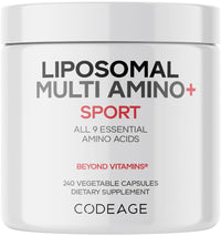 Thumbnail for Codeage Multi Amino+ BCAA & EAA Supplement, All 9 Essential Amino Acids, Free-Form Branched-Chain Amino Acid Pills, Sport Supplement, Pre & Post Workout, Liposomal Delivery, Vegan, 240 Capsules