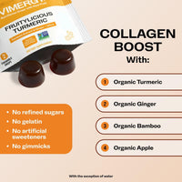 Thumbnail for Vimergy NutriDense Fruitylicious Turmeric + Ginger Chewables (300mg Turmeric Extract, 22mg Silica, 10mg Ginger per Serving) Vegan, No Artificial Sweeteners, Mobility Support, 30 Servings (60 Count)