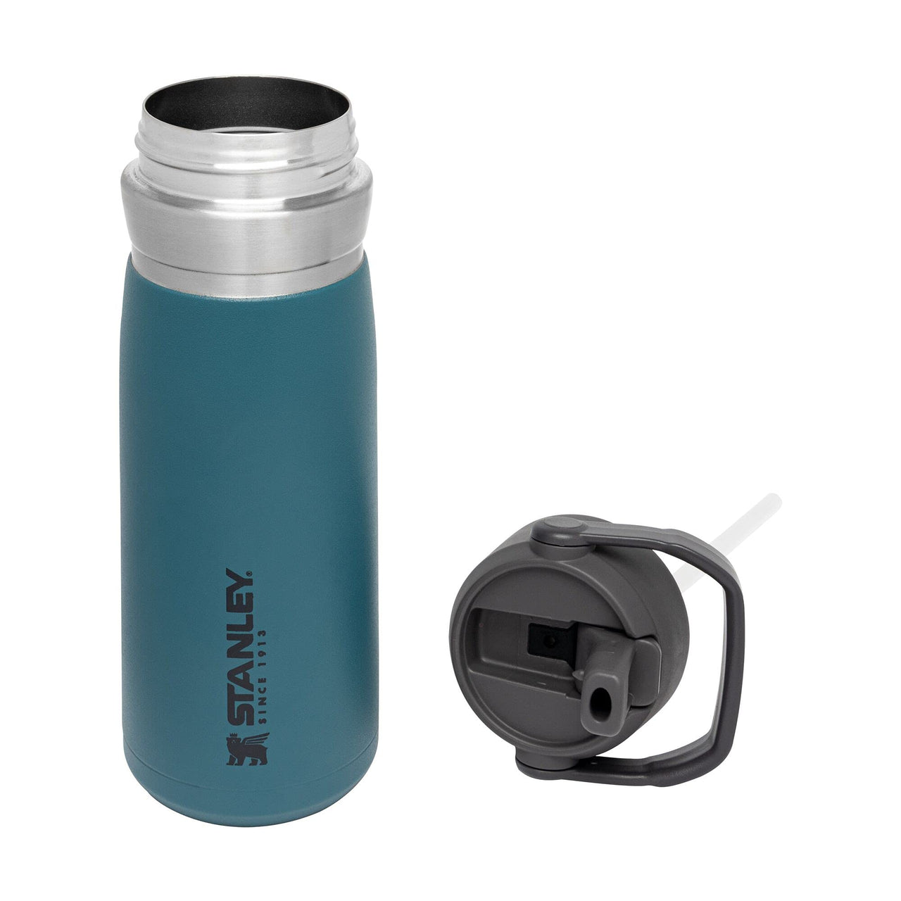 Stanley IceFlow Flip Straw Water Bottle 22 oz | Built-In Straw for Travel and Sports | Lightweight and Leak Resistant | Insulated Stainless Steel | BPA-Free | Lagoon