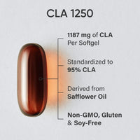 Thumbnail for Sports Research CLA - 1250mg with Active Conjugated Linoleic Acid for Men and Women | Non-GMO, Soy & Gluten Free - 95% (90 Softgels)