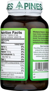 Thumbnail for Pines International Wheat Grass - Green Superfood - Non GMO - 500 Milligram - 250 Tablets