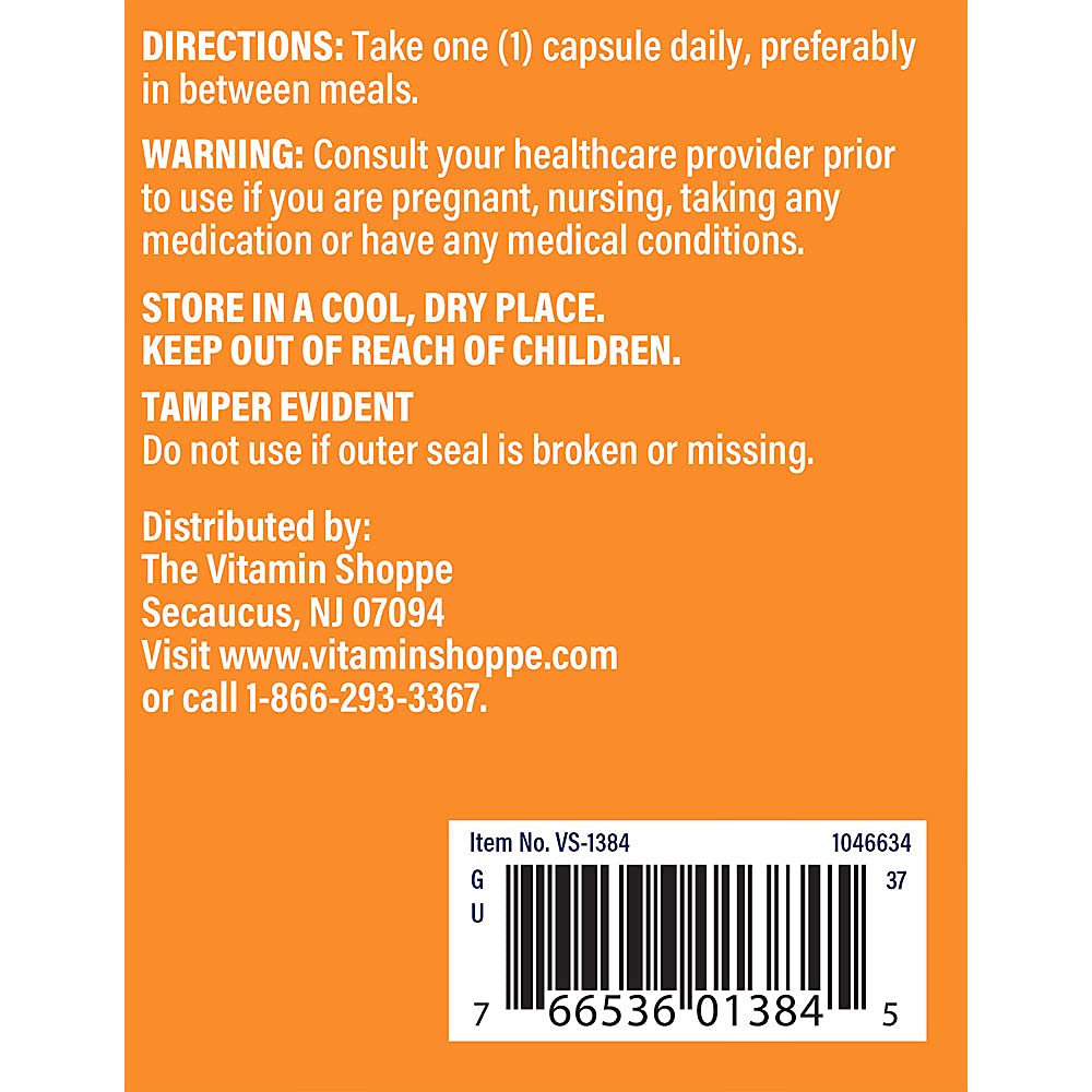 The Vitamin Shoppe L-Tyrosine 500mg - Mental Focus & Stress Support | Free-Form Amino Acid | 300 Capsules | Cognitive Health