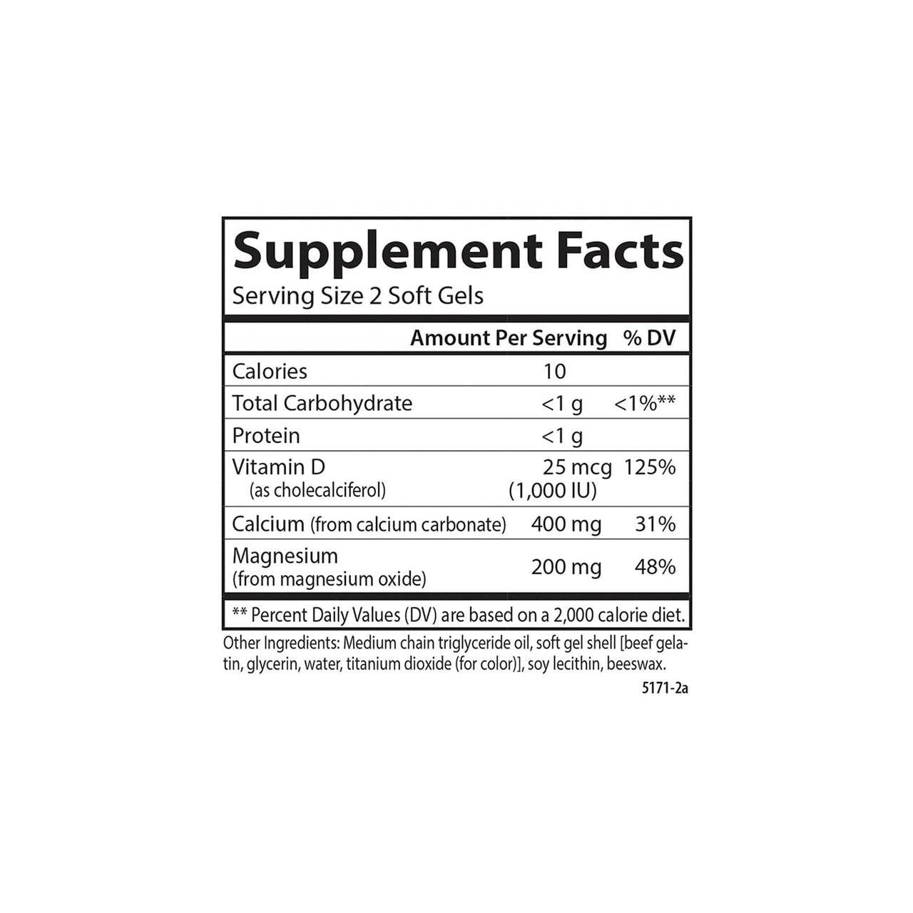 Carlson - Cal-Mag Gels, 2:1 Calcium to Magnesium Ratio, Bone Support, Energy Production, 100 Soft gels