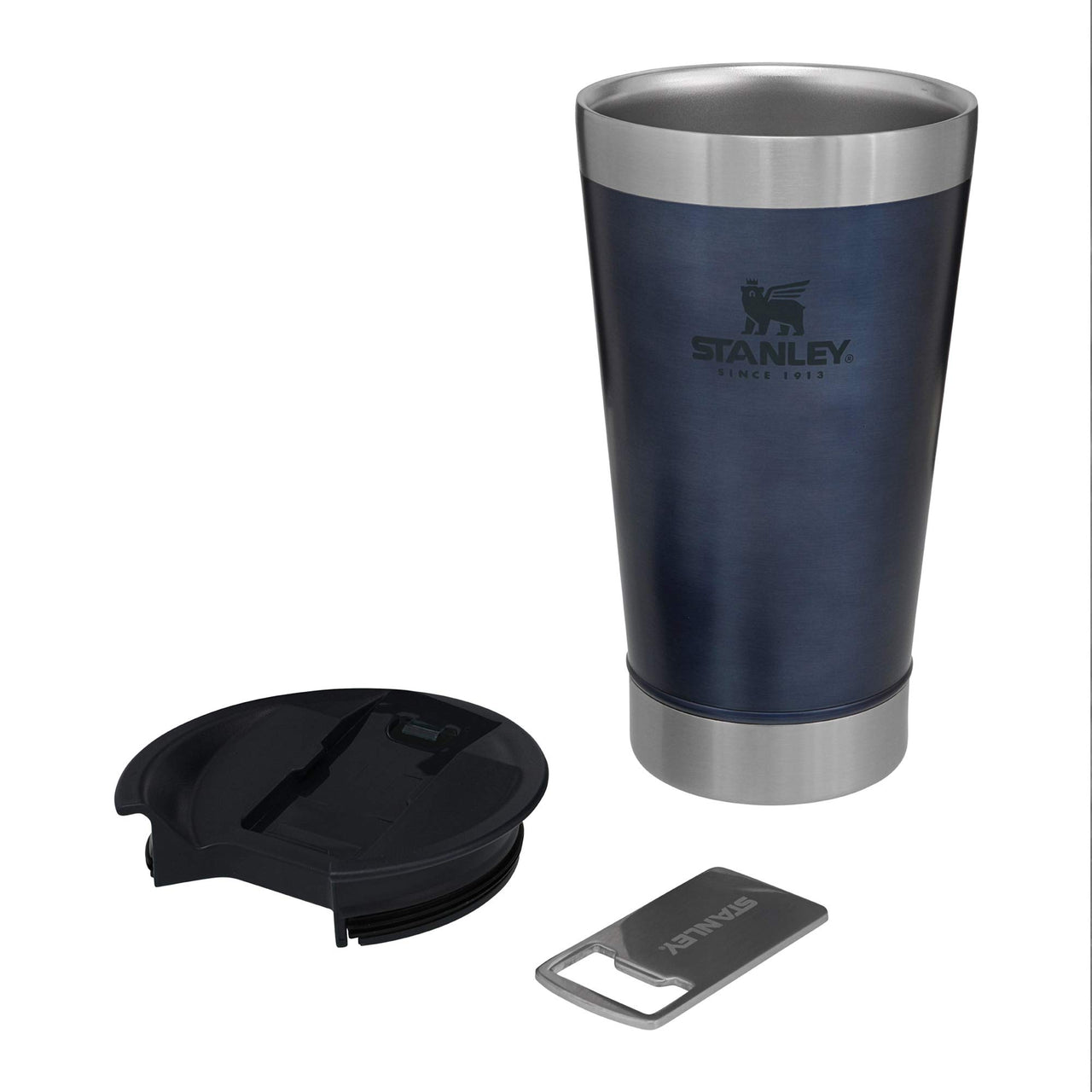 STANLEY Stay-Chill Beer Pint 16 oz | Wide Mouth Lid | Built-In Bottle Opener | Beer Tumbler Cup | Insulated Stainless Steel Pint Glass | BPA-Free | Nightfall