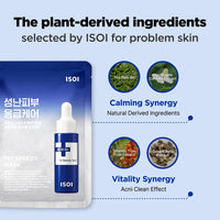Thumbnail for ISOI ACNI Dr. 1st Speedy Mask 10EA, Hypoallergenic & Moisturizing Mask for Sensitive Skin, Quick Calming Acne Care, Korean Skin Care