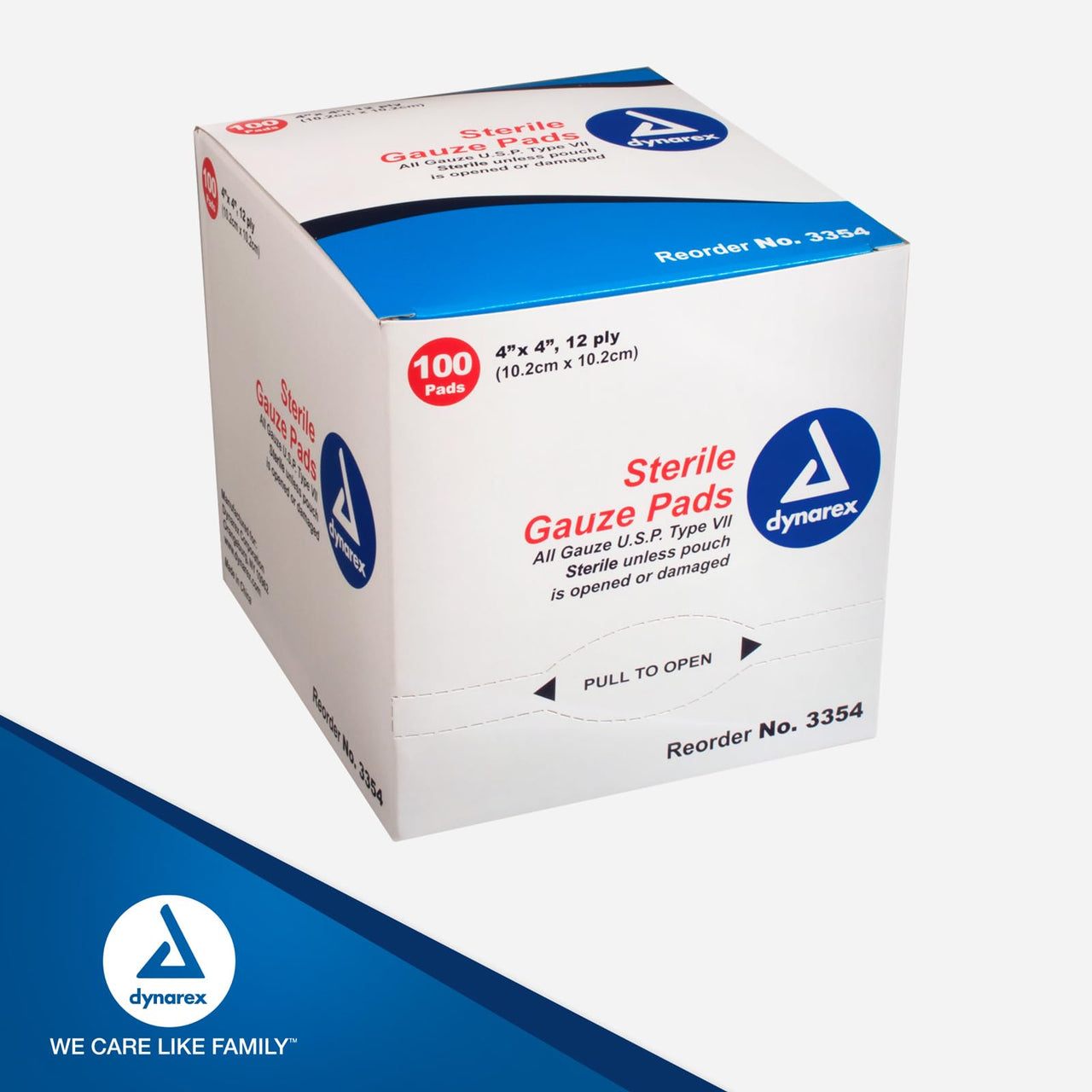 Dukal Sterile Gauze Pads, 100% Woven Cotton and Individually Wrapped, 4" x 4", 12-Ply Pad, Box of 100
