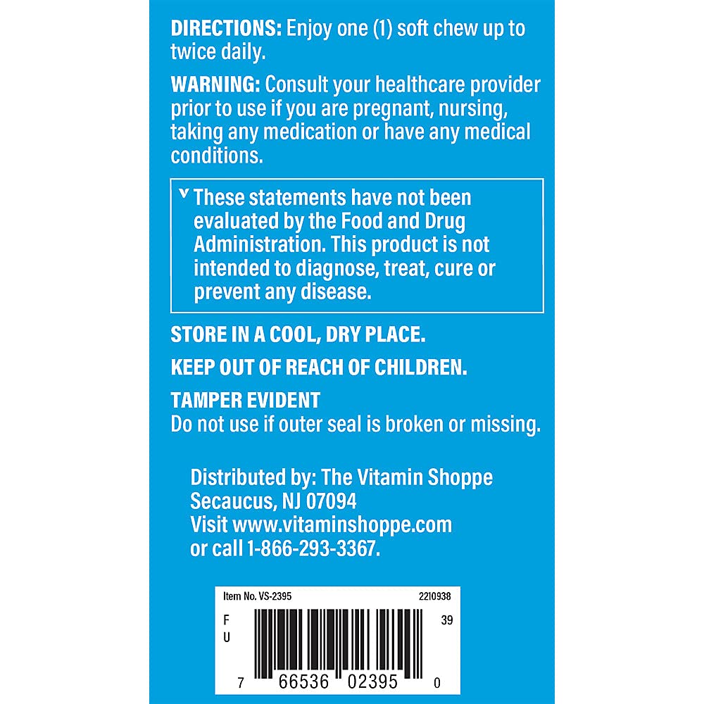 The Vitamin Shoppe Biotin Soft Chews for Hair, Skin & Nail Support - 5,000mcg - Mixed Berry (60 Soft Chews)