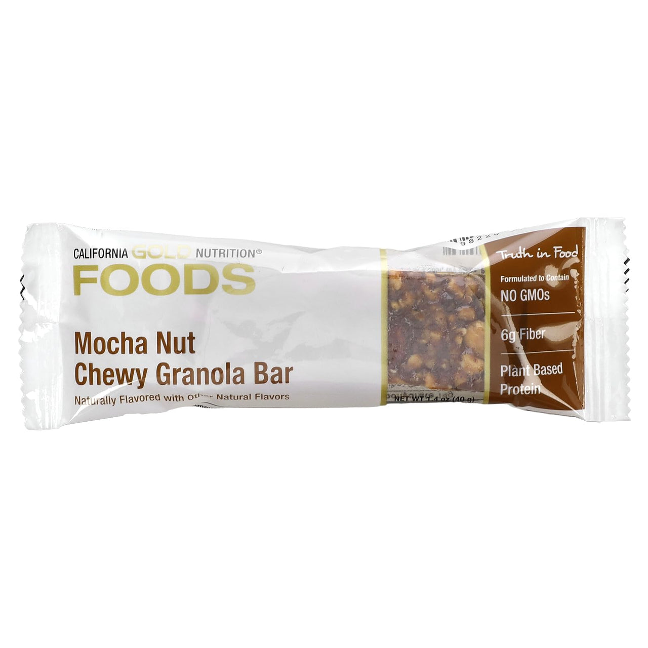 California Gold Nutrition Foods, Mocha Nut Chewy Granola Bars, 12 Bars, 1.4 oz (40 g) Each