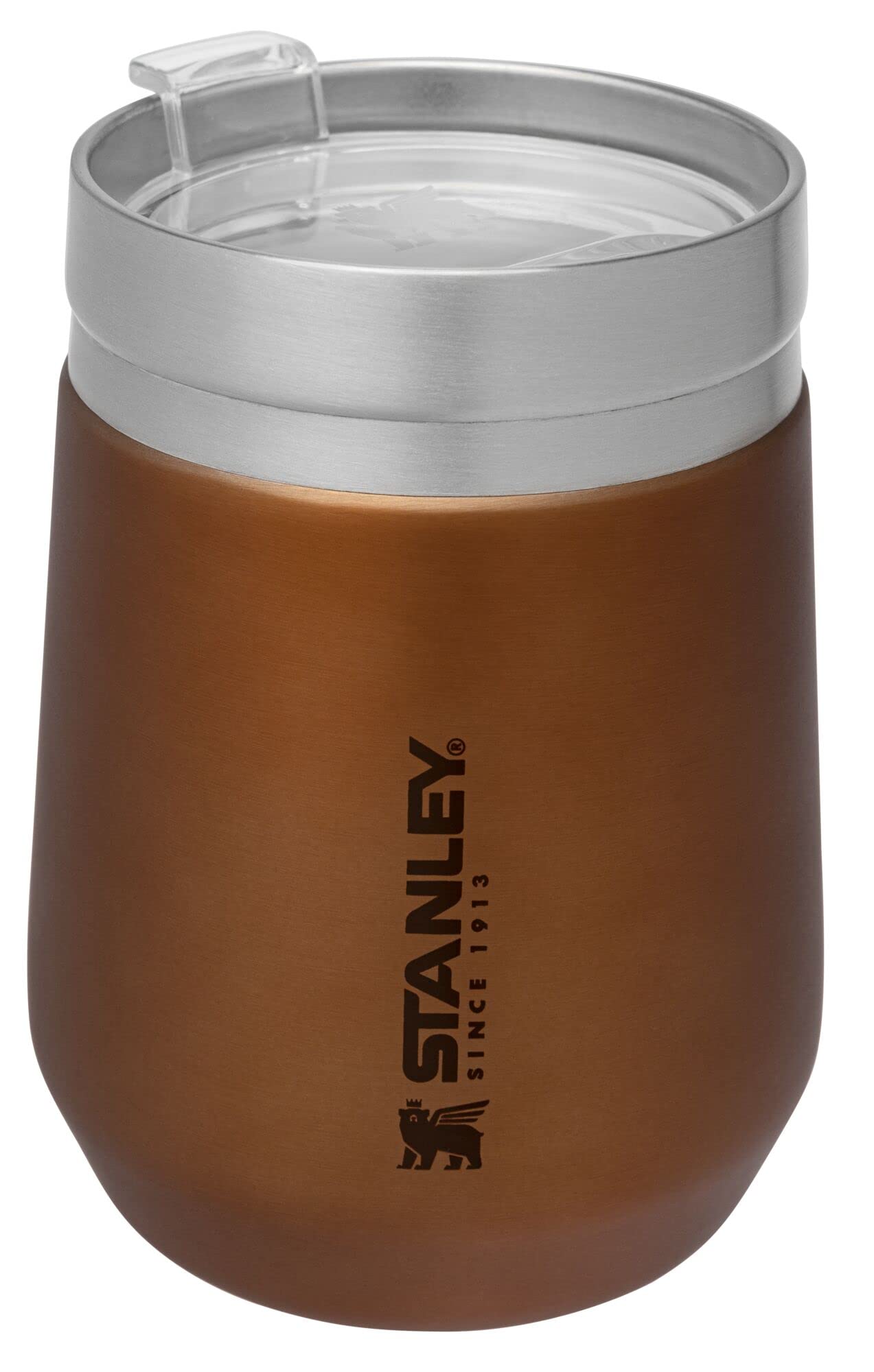 Stanley GO Everyday Wine Tumbler 10 oz | Press Fit Drink Through Lid | Beverage, Coffee, and Cocktail Cup | Insulated Stainless Steel Wine Glass | BPA-Free | Maple