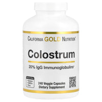 Thumbnail for California Gold Nutrition Colostrum Concentrated Bovine Pre-Milk Supplement Featuring Immunoglobulins - Immune Support - Gluten Free, Non-GMO, No Antibiotics - 240 Veggie Capsules