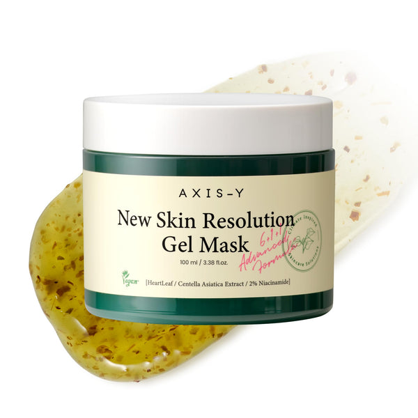 AXIS-Y New Skin Resolution Gel Mask Mugwort with 2% Niacinamide - Spot Treatment for Face, Barrier Repair & Brightening - Vegan Korean Skin Care Face Mask - 3.38 fl. oz.
