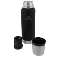 Thumbnail for Stanley Classic Legendary Vacuum Bottle 1.0 qt | Wide Mouth with Leakproof Cup Lid | Keep Drinks Hot or Cold | Packable for Travel | Insulated Stainless Steel Thermal Bottle | BPA-Free | Matte Black