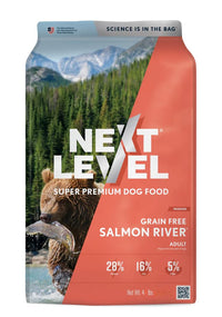Thumbnail for Next Level Super Premium Dog Food – Grain Free Salmon River – Dry Kibble for Dogs at All Life Stages of All Breeds – 28% Protein, Fish and Sweet Potato, Gluten Free Grains (4 Pound)